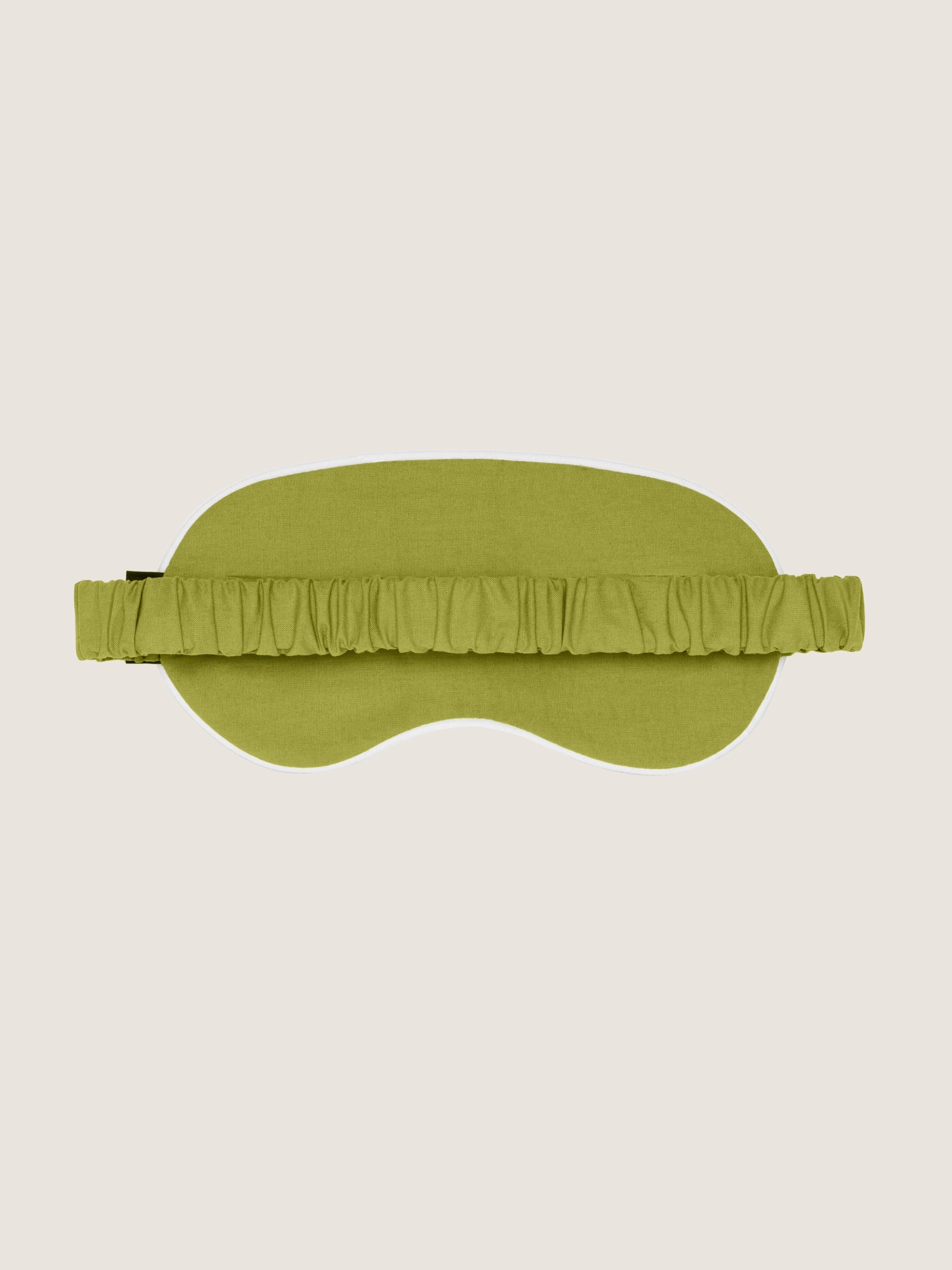 Маска для сну Bises Dreamline з вареної бавовни у відтінку Pistachio Green зі зворотного боку, з еластичною стрічкою та молочним кантом